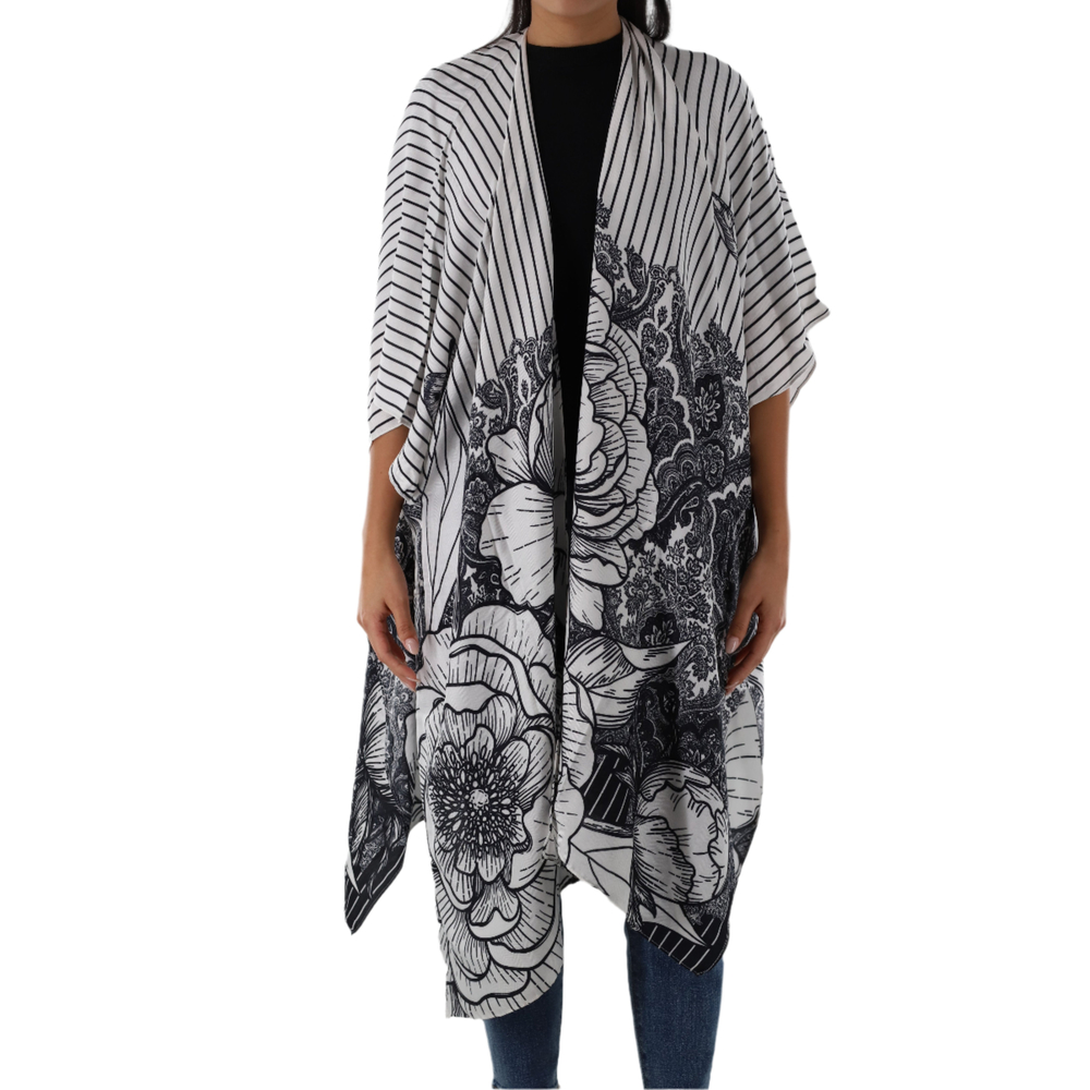 Floral/Striped Kimono